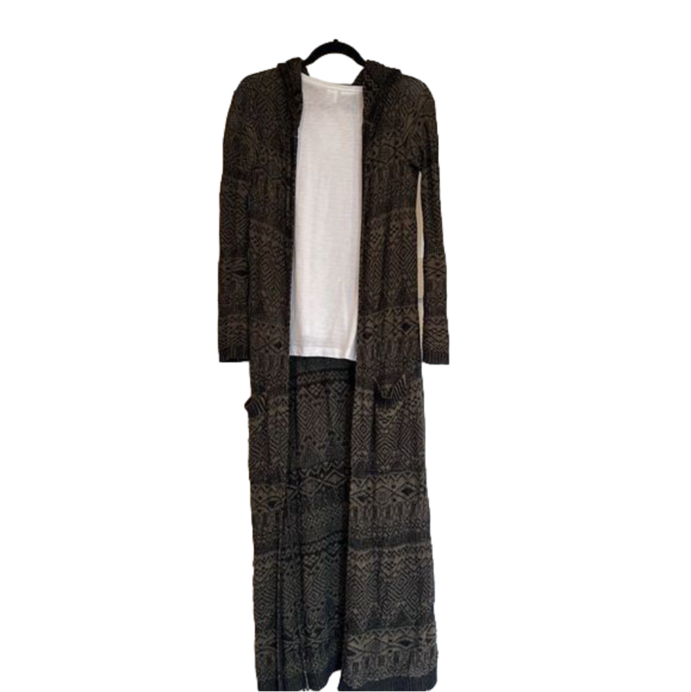 Sun & Shadow Hooded Long Cardigan - size Small - Picture 4 of 8